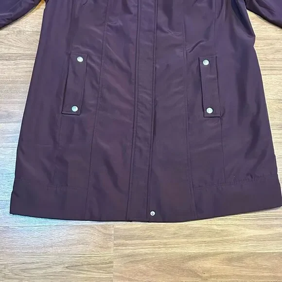 Woman Within Maroon Coat Zip Up Hooded | Women Size 16W - Picture 8 of 10